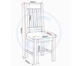 WINDSOR SLATTED DINING CHAIR (X2 PER BOX) - IVORY/OAT FABRIC
