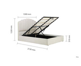 Monaco Fabric Ottoman King Bed - White