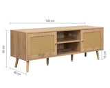Croxley Rattan Large TV Unit - Oak
