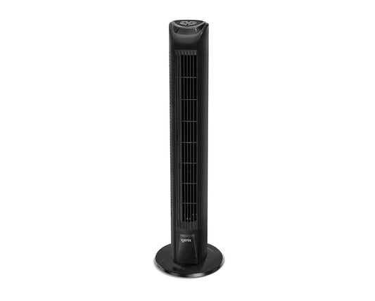 Igenix 30" Tower Fan with 7 Hour Timer and Remote Control - Black