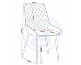 ATHENS RECT & AVERY DINING SET (X4 CHAIRS) - CONCRETE/SAPPHIRE BLUE VELVET