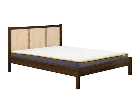 Croxley Rattan Bed Walnut - Double