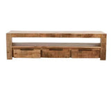 Sutton Solid Wood Large TV Cabinet With 3 Drawers