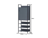 Zulu Storage Cabinet with 1 Door & 3 Shelves-Dark Grey