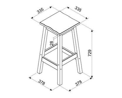 Live edge high breakfast stools (pair)