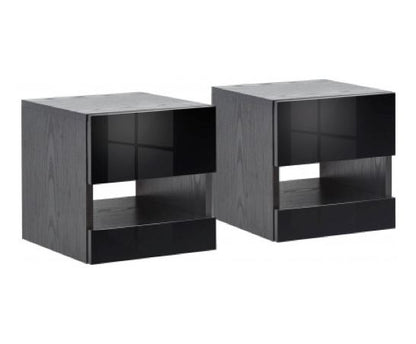 Graze Wall Hanging Bedside Tables (Pair)- Black