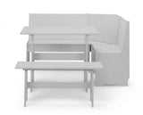 Noelle Corner Dining Set With Storage Bench- Dove Grey