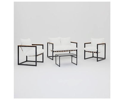 Marbella Black4 PCLounge Set Polywood able, Ivory Cshn+Cover