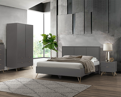 Arlo Small Double Bed- Charcoal
