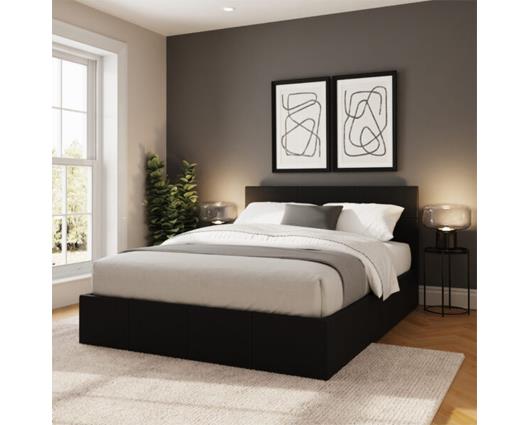 Serena Side Lift Ottoman King Bed - Black