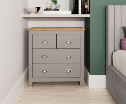 Lincoln 4 Drawer Chest- Light Grey