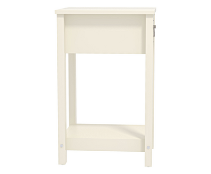 Clover 1 Drawer Bedside Table- Ivory