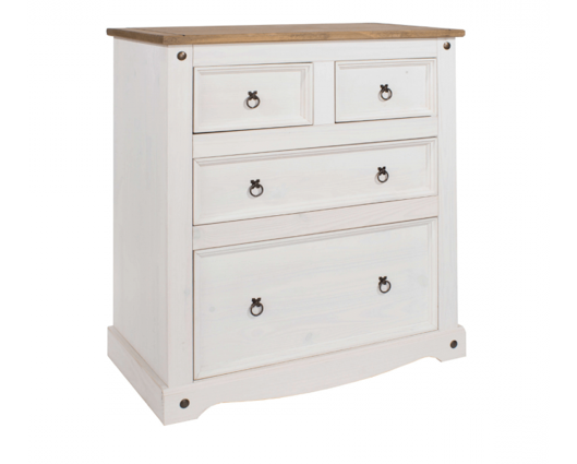 Corona White 2+2 Drawer Chest
