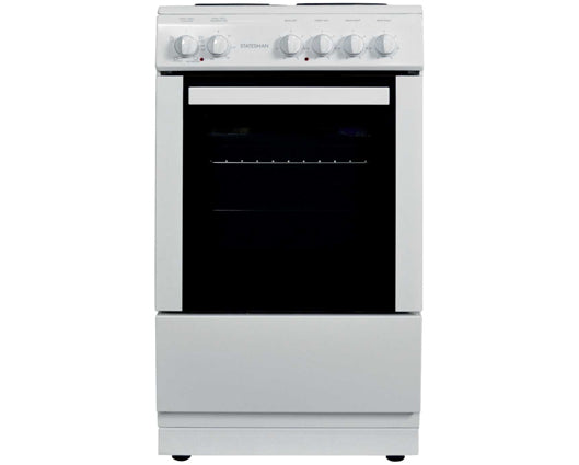 Statesman DELTA50W 50cm Single Cavity Electric Cooker with Solid plate Hob
