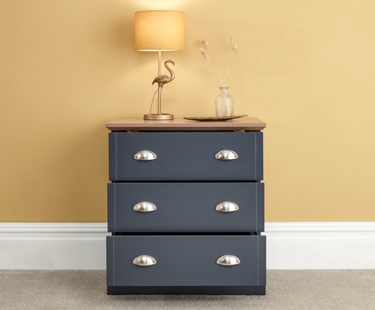 Kinsley 3 Drawer Chest- Slate Blue