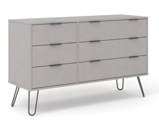 Austin Grey 3+3 Wide Chest of Drawers