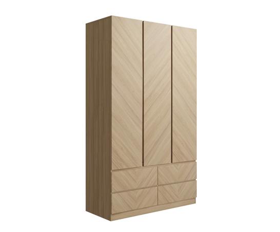 Ciaro 3 Door 4 Drawer Wardrobe- Euro Oak