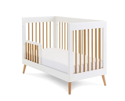 Maura Mini Cot Bed - White with Natural