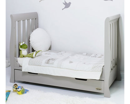 Seren Mini Cot Bed + Moisture Mangment Mattress - Warm Grey