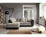 Dan Left Hand Facing Corner Sofa - Brown & Beige