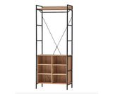 Cohen Open Wardrobe with 4 Shelves- Riveria Oak
