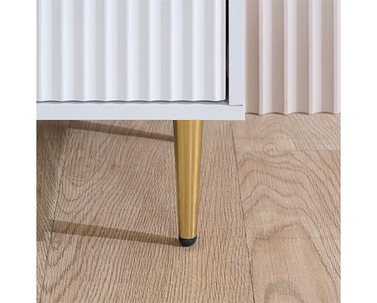 Zara 2 Drawer Fluted Bedside - White