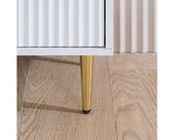 Zara 2 Drawer Fluted Bedside - White