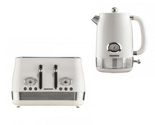 Daewoo Denver Kettle and Toaster Bundle - Buttermilk