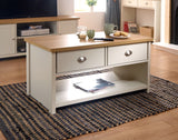 Lachlan 2 Drawer Coffee Table-Cream