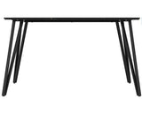 MARLOW & SHELDON DINING SET (X4 CHAIRS) - BLACK MARBLE/GREY VELVET FABRIC