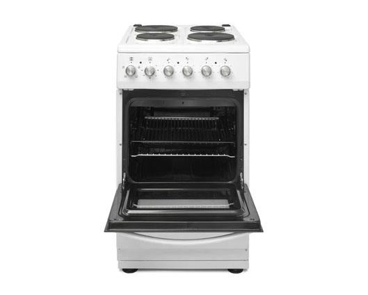 Haden HES051W 50cm Electric Single Cavity cooker with Solid Plate Hob