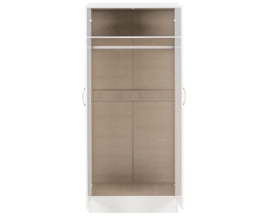 NEVADA 2 DOOR ALL HANGING WARDROBE - WHITE GLOSS