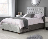 Cologne King Bed- Steel Crushed Velvet