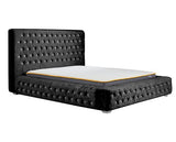 Grace Super King Bed - Black Crushed Velvet