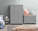 Lincoln 3 Piece Bedroom Set (3 Door Wardrobe, 3+4 Chest, 1 Drawer Bedside)