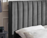 Clara Side Lift Ottoman TV Bed Dark Grey - Double