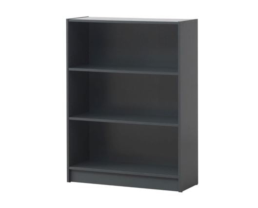 Traditional Low Wide Bookcase-Dark Grey