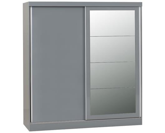 NEVADA 2 DOOR SLIDER WARDROBE - GREY GLOSS