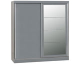 NEVADA 2 DOOR SLIDER WARDROBE - GREY GLOSS