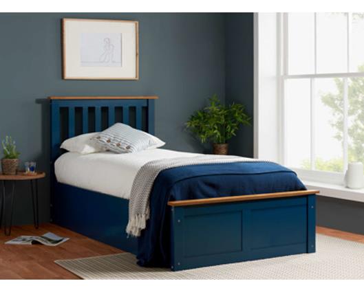 Phoenix Single Ottoman Bed - Navy