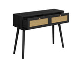 Croxley Rattan Console Table - Black
