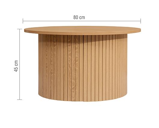 Axel Round Fluted Coffee Table - Oak