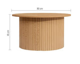 Axel Round Fluted Coffee Table - Oak