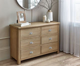 Malani Limed Oak 6 Drawer Wide Chest