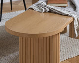 Axel Oval Fluted Dining Table with 2 Benches - Oak