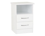 Neptune 2 Drawer Bedside - White Gloss
