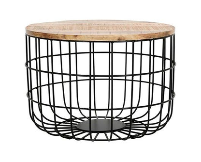 Sutton Solid Wood & Metal Wire Coffee Table