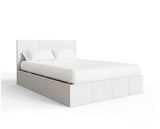 King End Lift Ottoman Bed-White