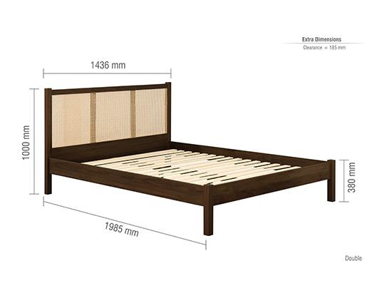 Croxley Rattan Bed Walnut - Double