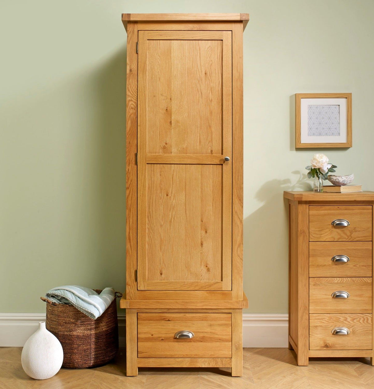 Winona 1 Door 1 Drawer Wardrobe - Oak